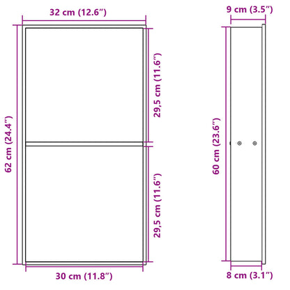 Nicchia per Doccia Argento Spazzolato 32x62x9cm in Acciaio Inox - homemem39