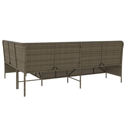 Divano da Giardino con Cuscini a L Grigio in Polyrattan | homemem39