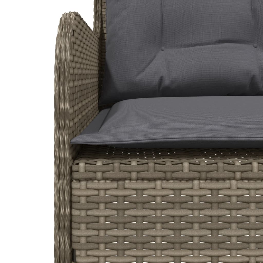 Divano da Giardino con Cuscini a L Grigio in Polyrattan | homemem39