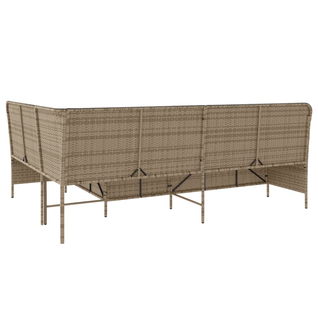 Divano da Giardino con Cuscini a L Beige in Polyrattan | homemem39
