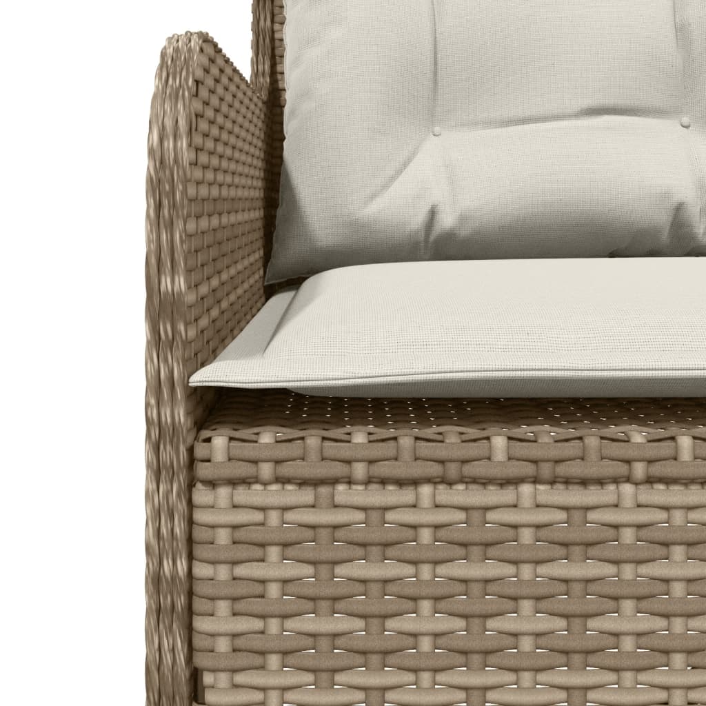 Divano da Giardino con Cuscini a L Beige in Polyrattan | homemem39