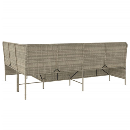 Divano da Giardino con Cuscini a L Grigio Chiaro in Polyrattan | homemem39