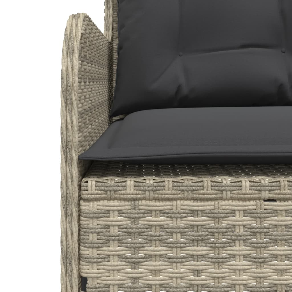 Divano da Giardino con Cuscini a L Grigio Chiaro in Polyrattan | homemem39