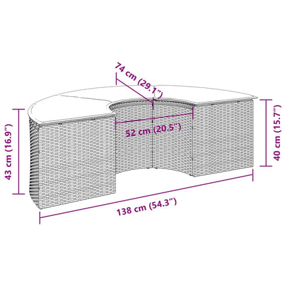 Poggiapiedi da Giardino con Cuscino in Polyrattan Nero - homemem39