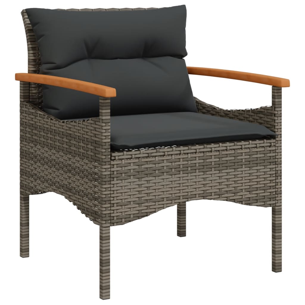 Set Divani da Giardino 4 pz con Cuscini in Polyrattan Grigio - homemem39