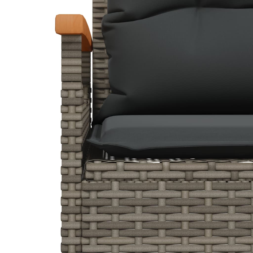 Set Divani da Giardino 4 pz con Cuscini in Polyrattan Grigio - homemem39