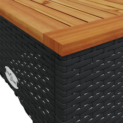 Set Divani da Giardino 3 pz con Cuscini in Polyrattan Nero