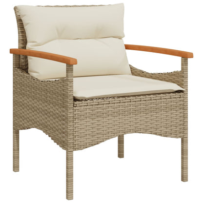 Set Divano da Giardino 3 pz con Cuscini Beige in Polyrattan - homemem39