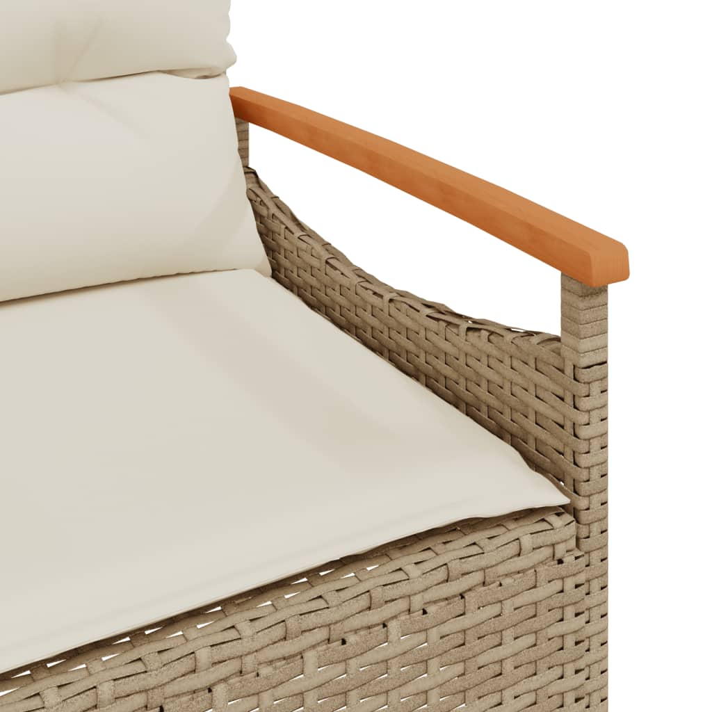 Set Divano da Giardino 3 pz con Cuscini Beige in Polyrattan - homemem39