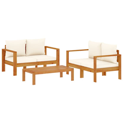 Set Divano da Giardino 3pz con Cuscini Legno Massello di Acacia | homemem39