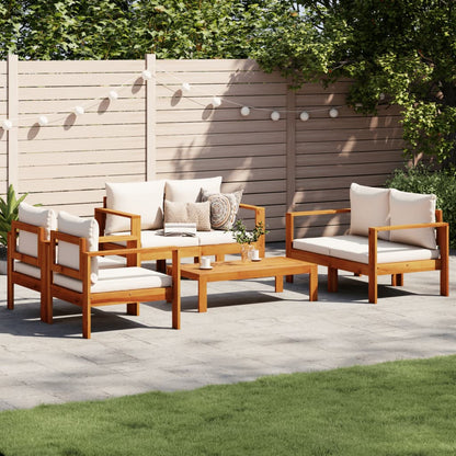 Set Divano da Giardino 5 pz con Cuscini Legno Massello Acacia | homemem39