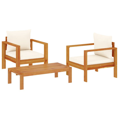 Set Divano da Giardino 3pz con Cuscini Legno Massello di Acacia | homemem39