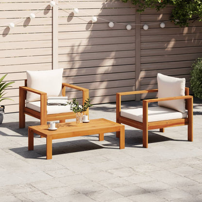 Set Divano da Giardino 3pz con Cuscini Legno Massello di Acacia | homemem39