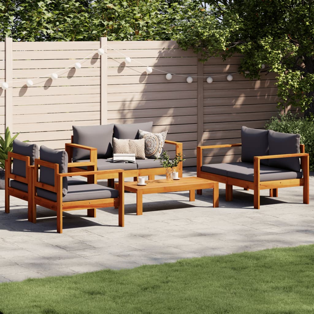 Set Divano da Giardino 5 pz con Cuscini Legno Massello Acacia | homemem39