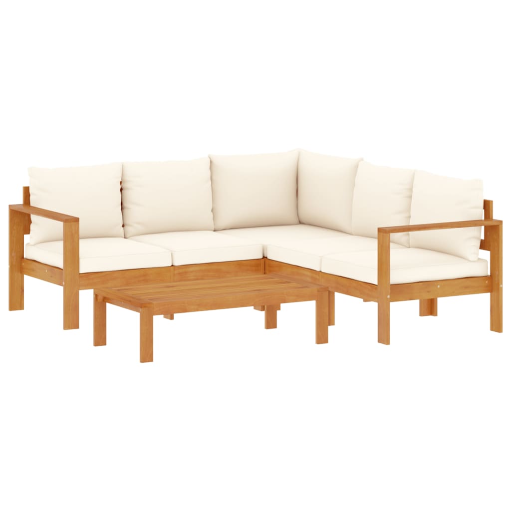 Set Divani da Giardino 4pz con Cuscini Legno Massello di Acacia | homemem39