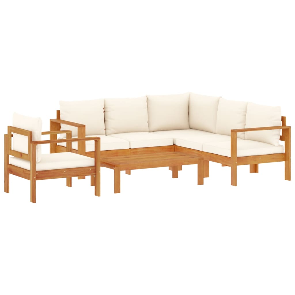 Set Divano da Giardino 5 pz con Cuscini Legno Massello Acacia | homemem39