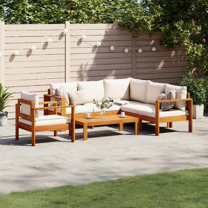 Set Divano da Giardino 5 pz con Cuscini Legno Massello Acacia | homemem39
