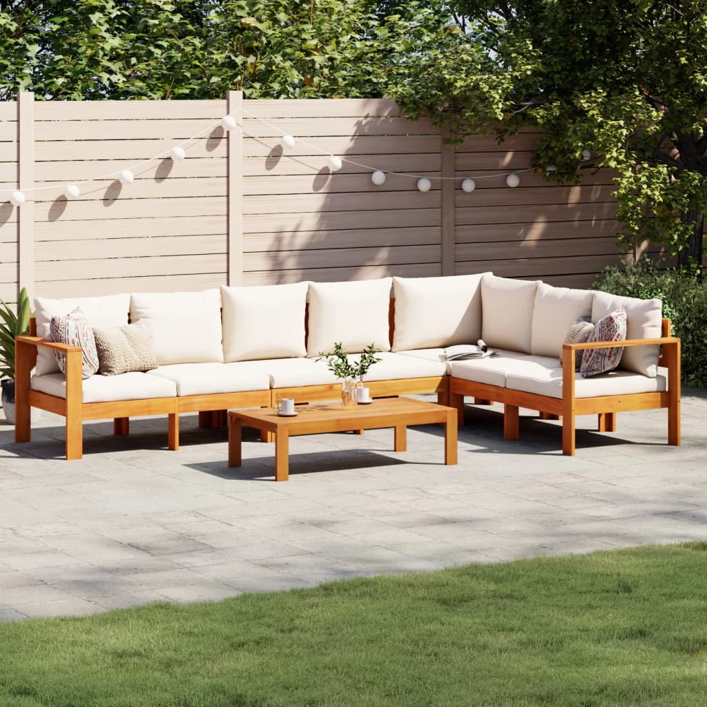 Set Divano da Giardino 5 pz con Cuscini Legno Massello Acacia | homemem39