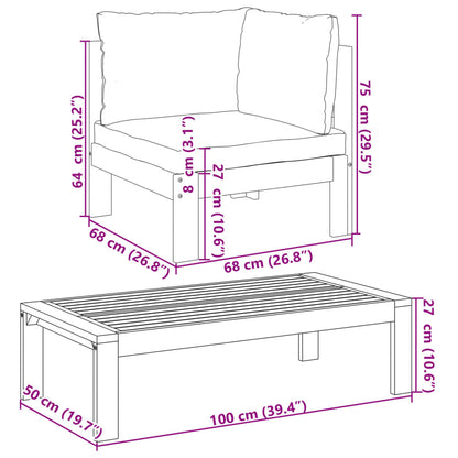 Set Divano da Giardino 6 pz con Cuscini in Massello di Acacia | homemem39
