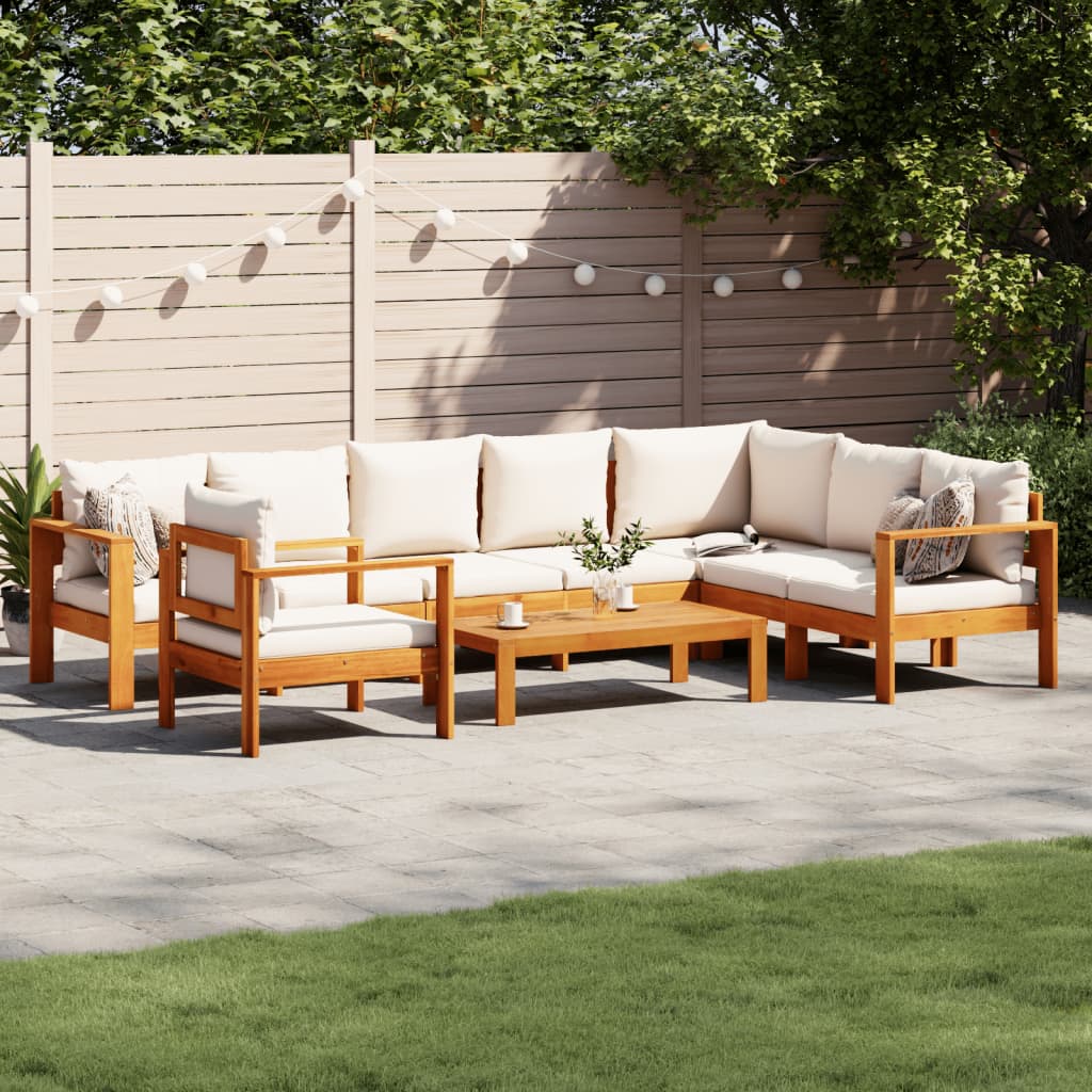 Set Divano da Giardino 6 pz con Cuscini in Massello di Acacia | homemem39