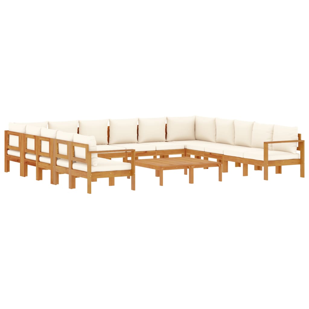 Set Divani da Giardino 10pz con Cuscini Legno Massello Acacia | homemem39