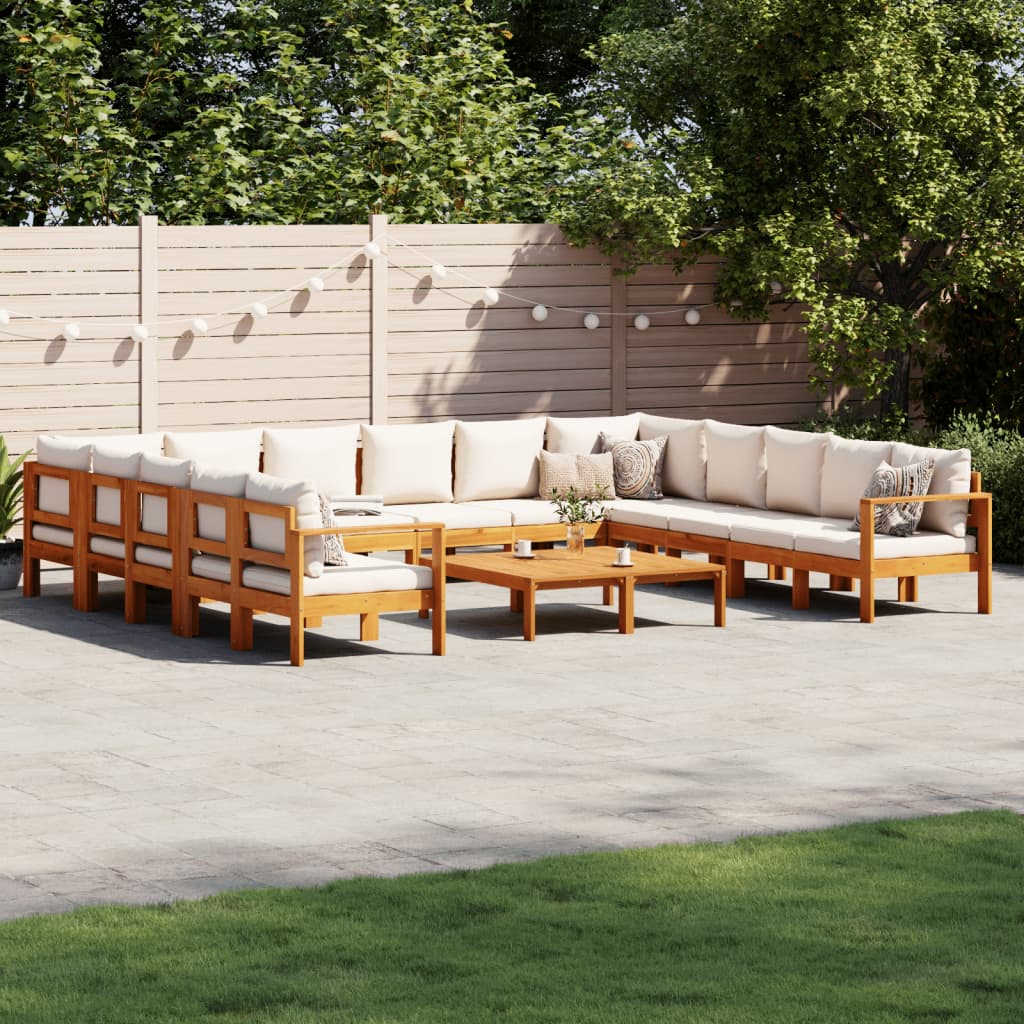 Set Divani da Giardino 10pz con Cuscini Legno Massello Acacia | homemem39
