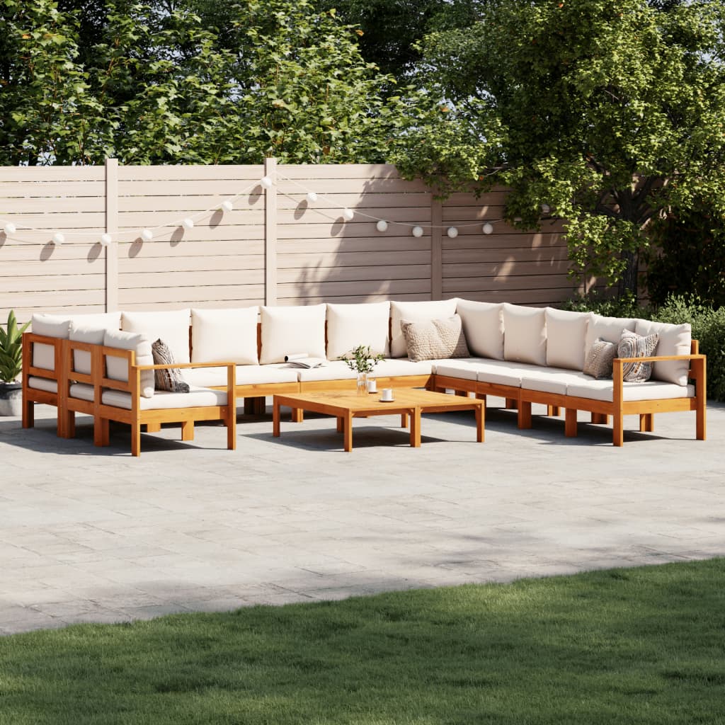 Set Divano Giardino 9 pz con Cuscini Legno Massello di Acacia | homemem39