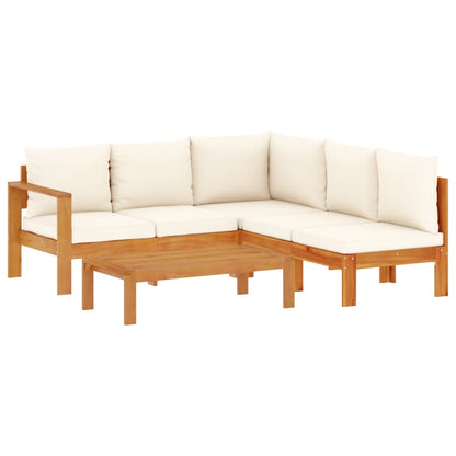 Set Divani da Giardino 4pz con Cuscini Legno Massello di Acacia | homemem39