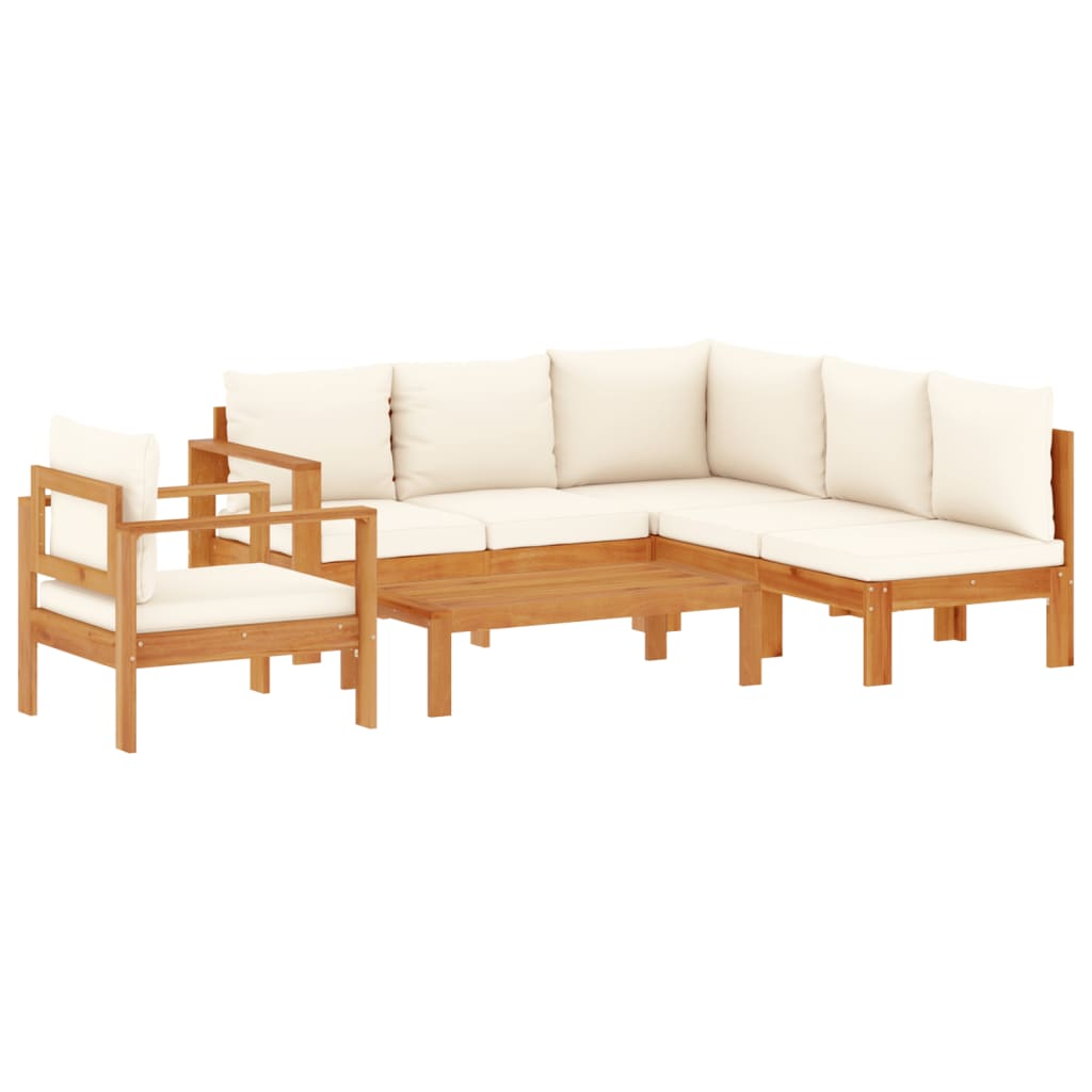 Set Divano da Giardino 5 pz con Cuscini Legno Massello Acacia | homemem39