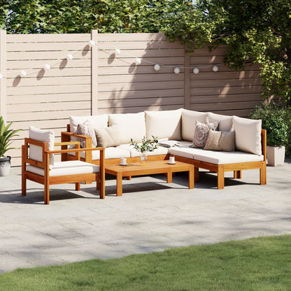 Set Divano da Giardino 5 pz con Cuscini Legno Massello Acacia | homemem39