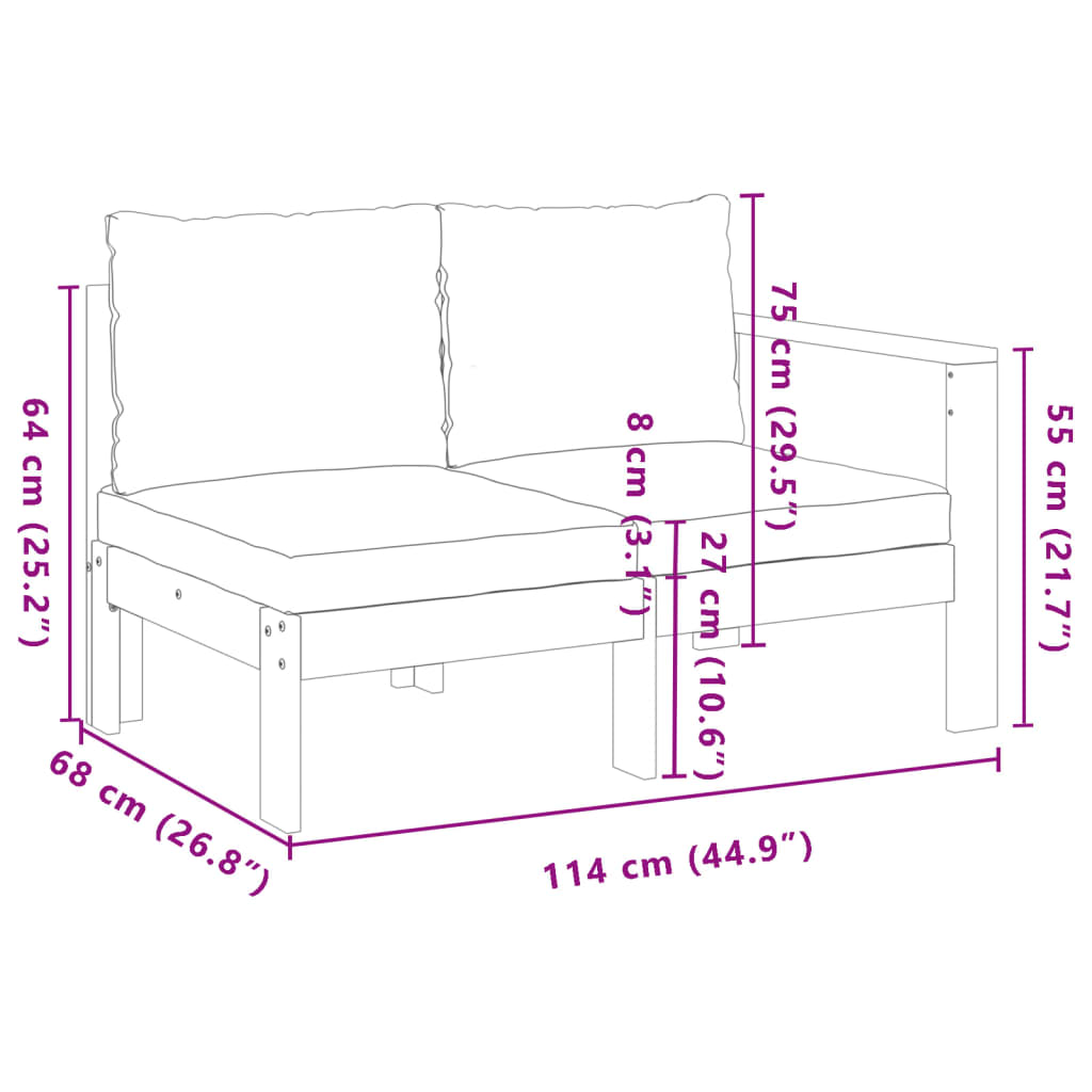 Set Divano da Giardino 5 pz con Cuscini Legno Massello Acacia | homemem39