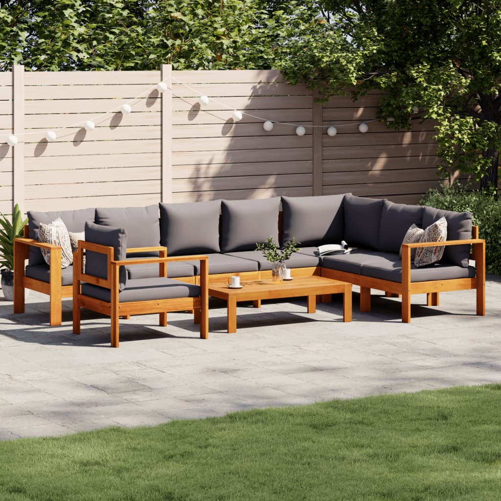 Set Divano da Giardino 6 pz con Cuscini in Massello di Acacia | homemem39