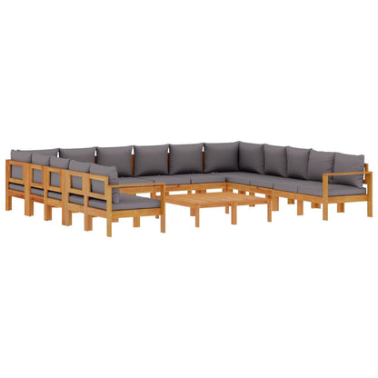 Set Divani da Giardino 10pz con Cuscini Legno Massello Acacia - homemem39