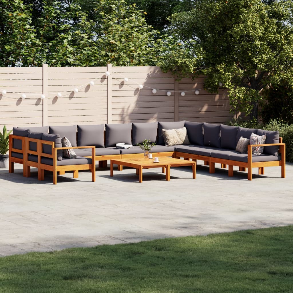 Set Divano Giardino 9 pz con Cuscini Legno Massello di Acacia | homemem39