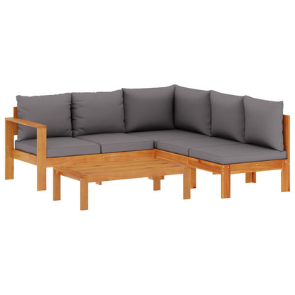 Set Divani da Giardino 4pz con Cuscini Legno Massello di Acacia | homemem39