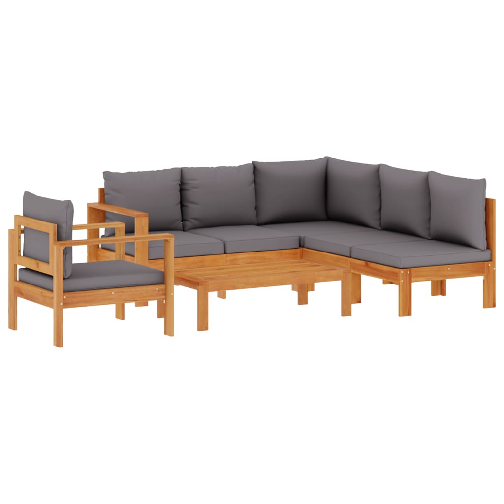 Set Divano da Giardino 5 pz con Cuscini Legno Massello Acacia | homemem39