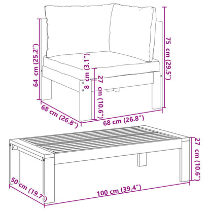 Set Divano da Giardino 6 pz con Cuscini in Massello di Acacia | homemem39
