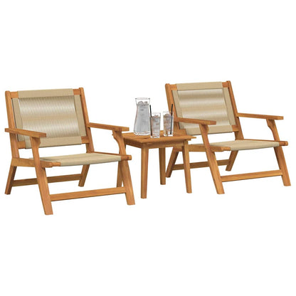 Sedie da Giardino con Tavolo 3 pcs Beige