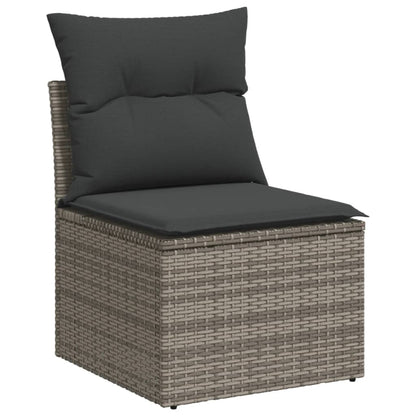 Set Divano da Giardino 6 pz con Cuscini Grigio in Polyrattan | homemem39