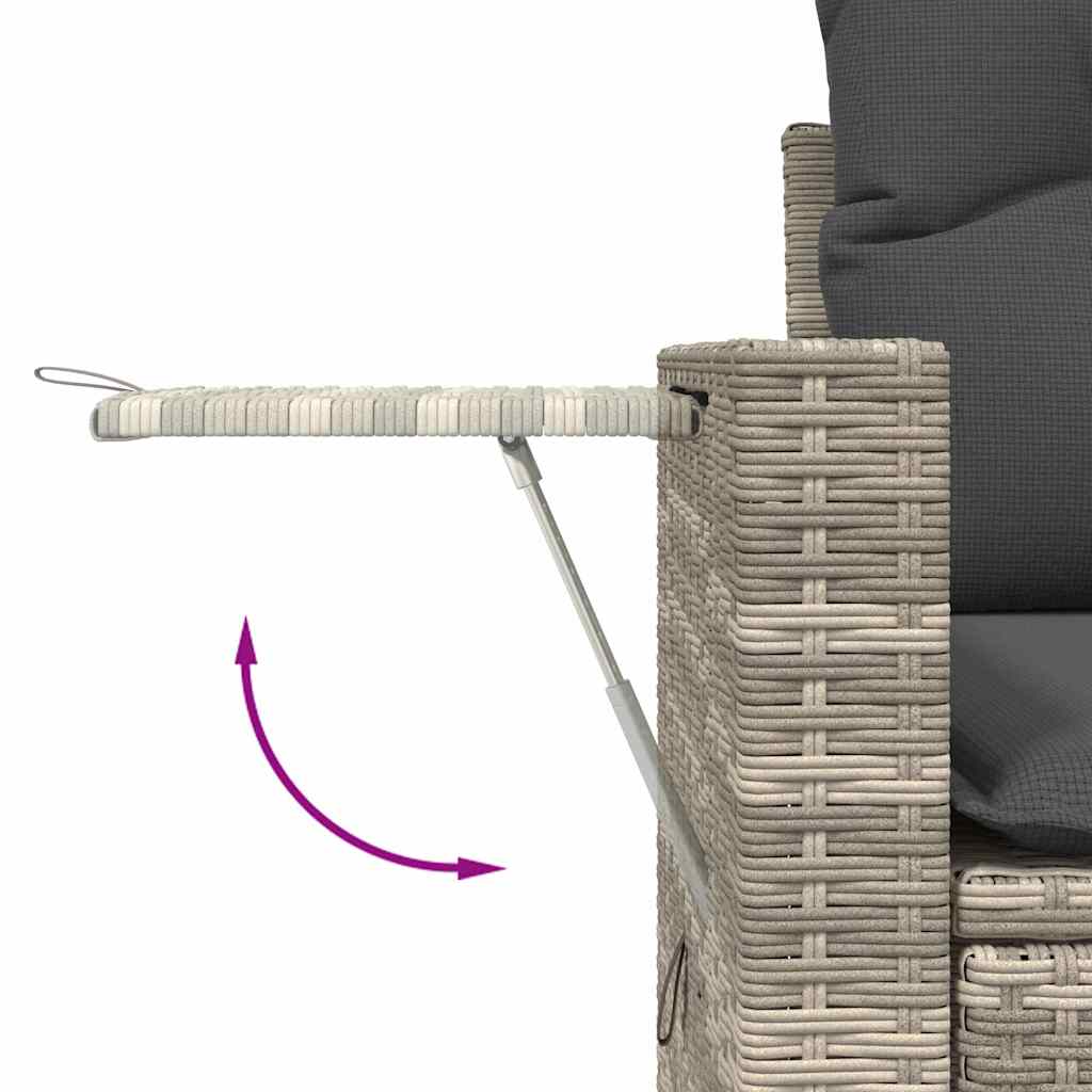 Set Divano da Giardino 6pz con Cuscini Grigio Chiaro Polyrattan | homemem39