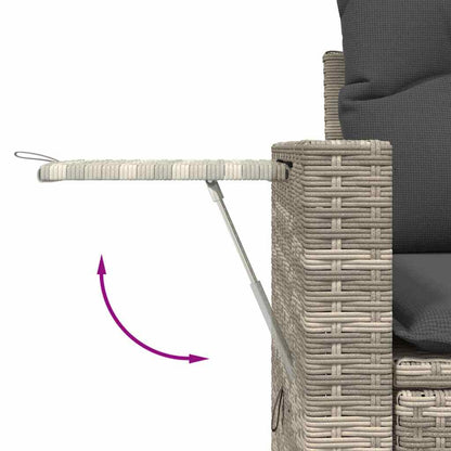 Set Divano da Giardino 6pz con Cuscini Grigio Chiaro Polyrattan | homemem39