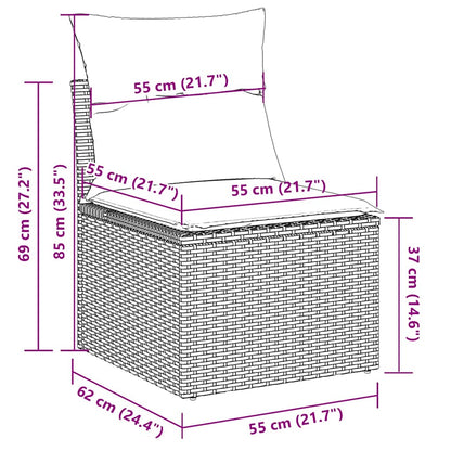 Set Divano da Giardino 6pz con Cuscini Grigio Chiaro Polyrattan | homemem39