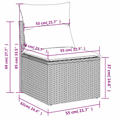 Set Divani da Giardino 8 pz con Cuscini Grigio in Polyrattan | homemem39