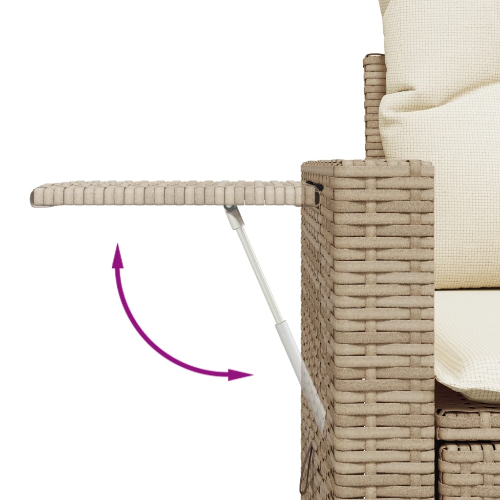 Set Divano da Giardino 9 pz con Cuscini Beige in Polyrattan | homemem39