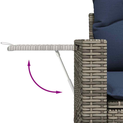 Set Divani da Giardino 9 pz con Cuscini Grigio in Polyrattan | homemem39
