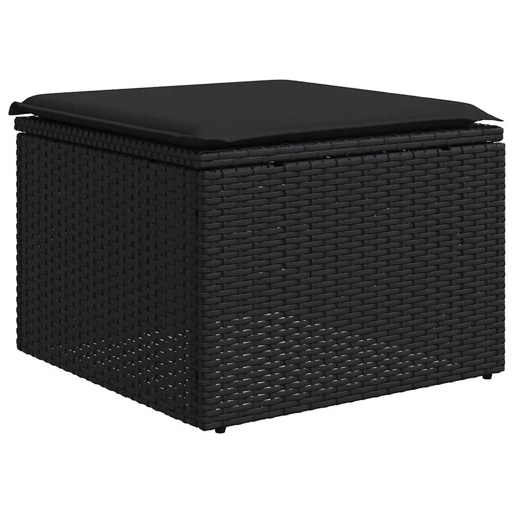 Set Divani da Giardino 4 pz con Cuscini Nero in Polyrattan | homemem39