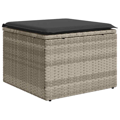 Set Divano da Giardino 5pz con Cuscini Grigio Chiaro Polyrattan | homemem39