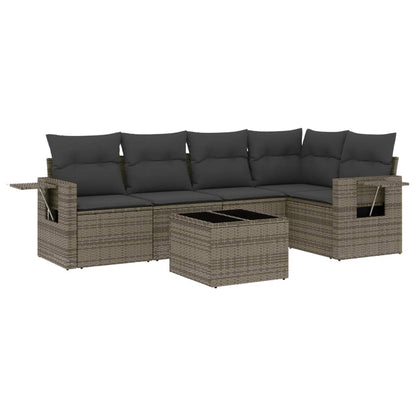Set Divano da Giardino 6 pz con Cuscini Grigio in Polyrattan - homemem39