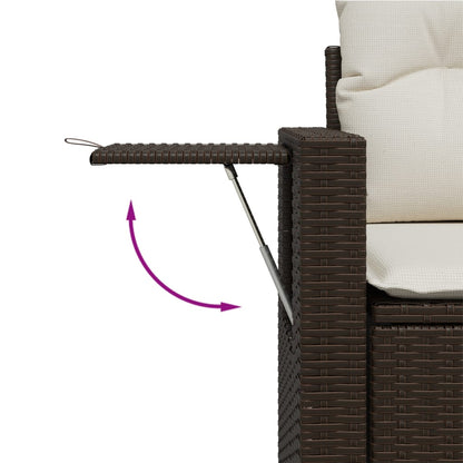 Set Divano da Giardino 6 pz con Cuscini Marrone in Polyrattan | homemem39