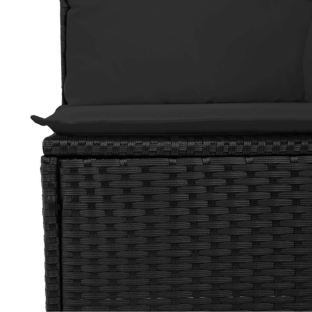 Set Divani da Giardino 5 pz con Cuscini in Polyrattan Nero | homemem39